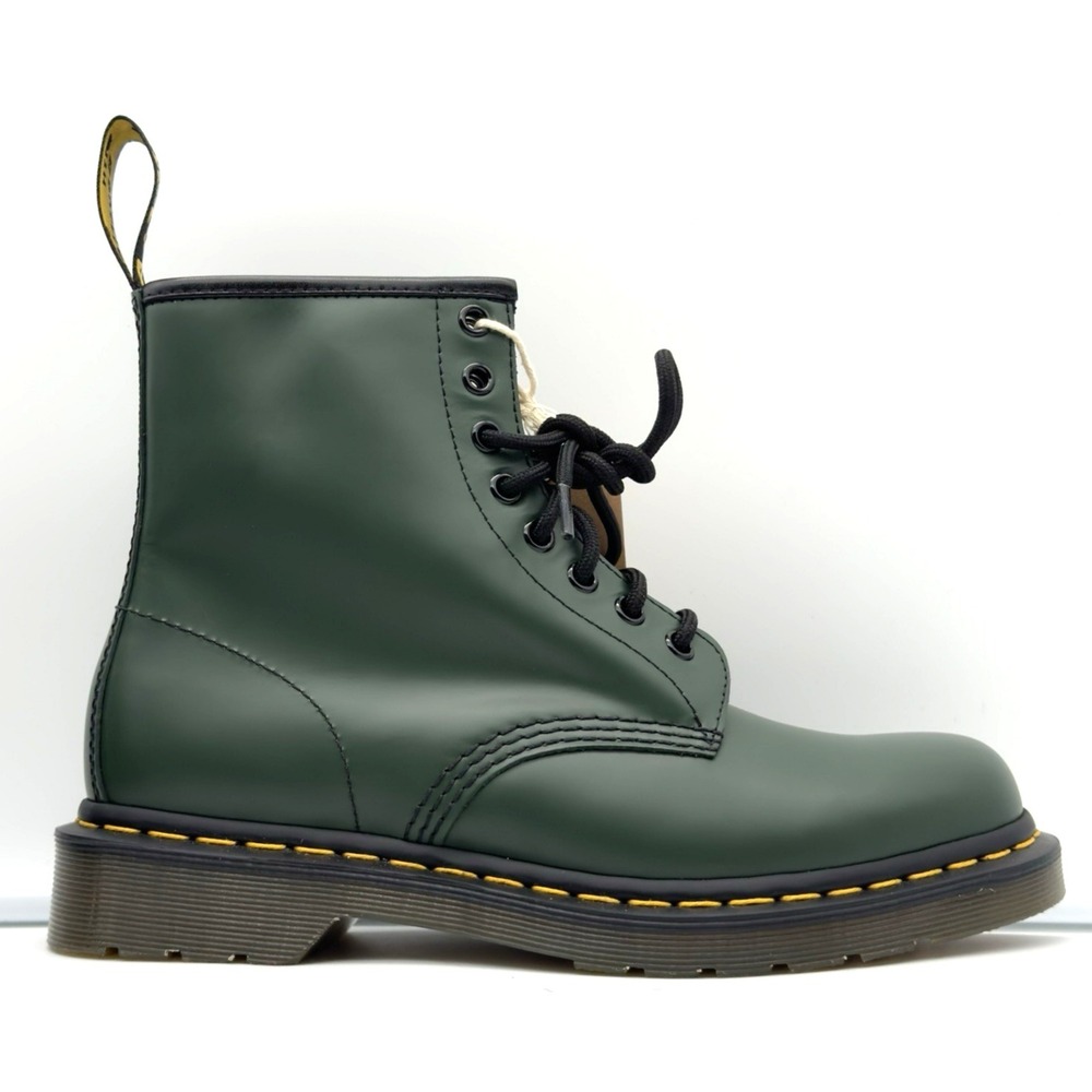 Doc Dr. Martens 1460 Smooth Leather Lace Up Boots Green 118222 Men 7 Women 8 - Picture 4 of 14